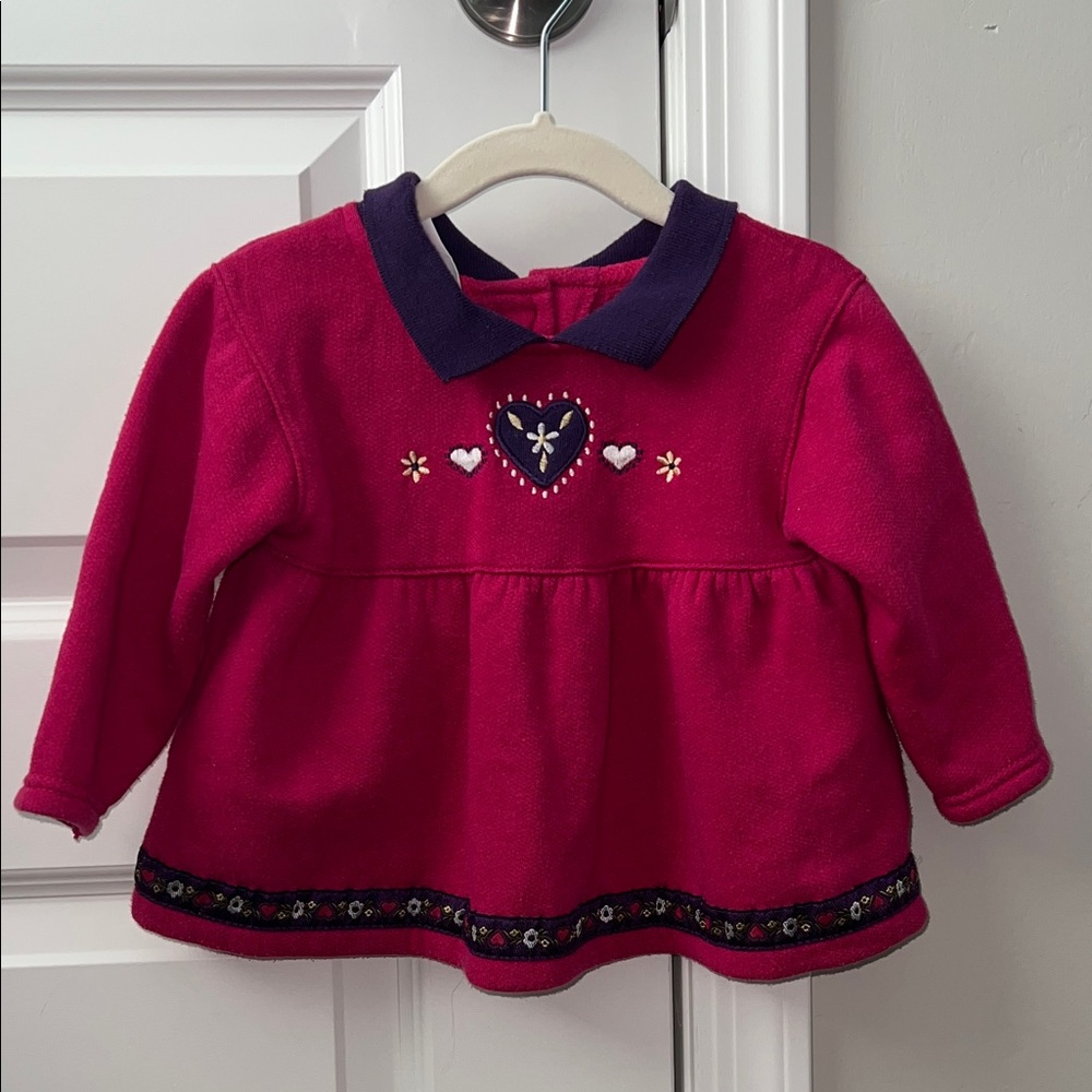 Charming Pink Kids Sweater with Heart Detail